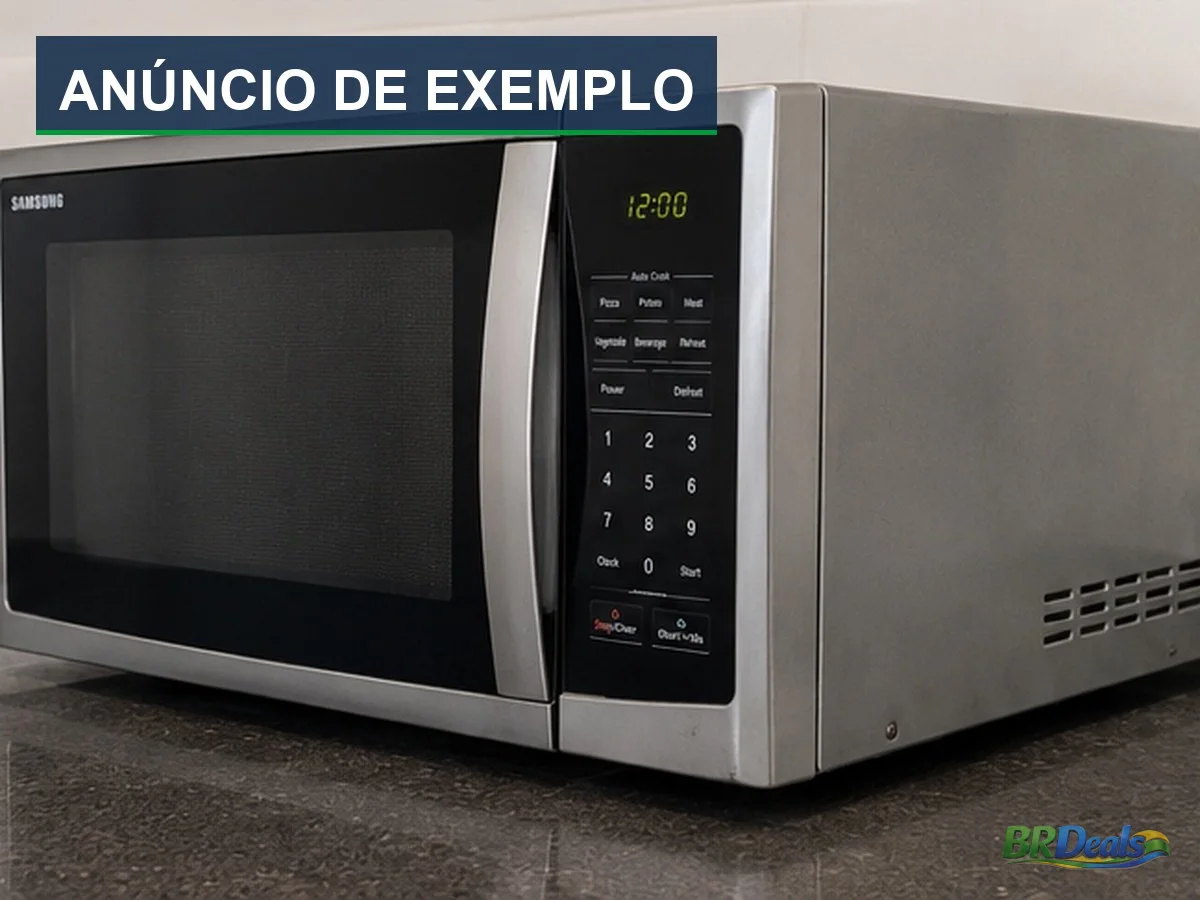Exemplo · Vendo micro-ondas Samsung inox