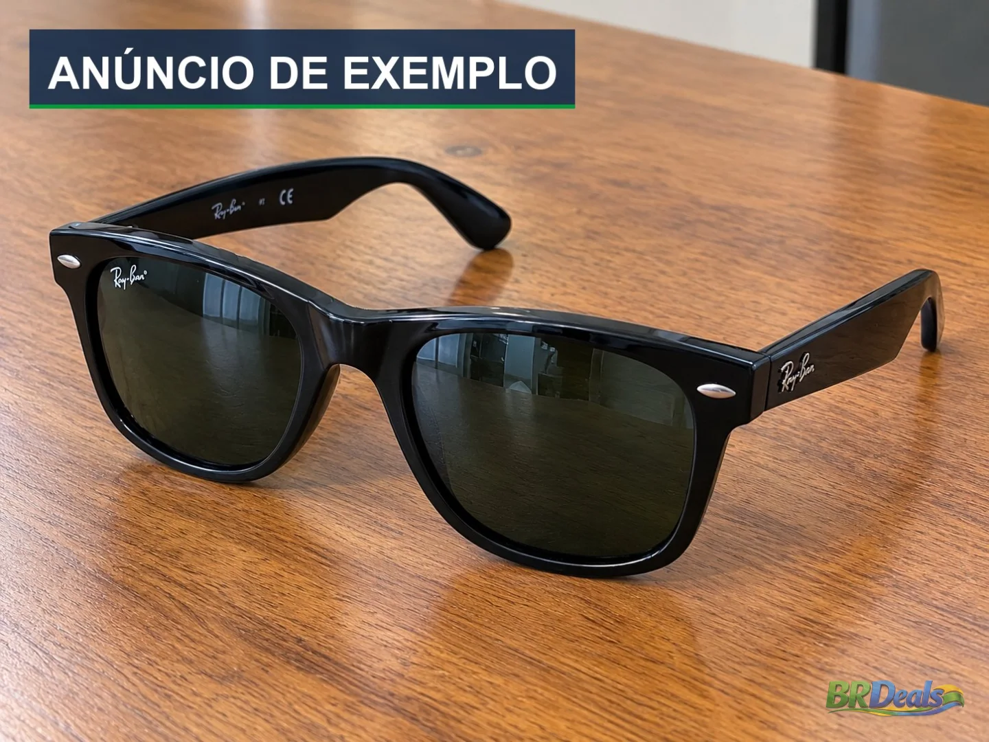 Exemplo · Achei óculos Ray-Ban preto